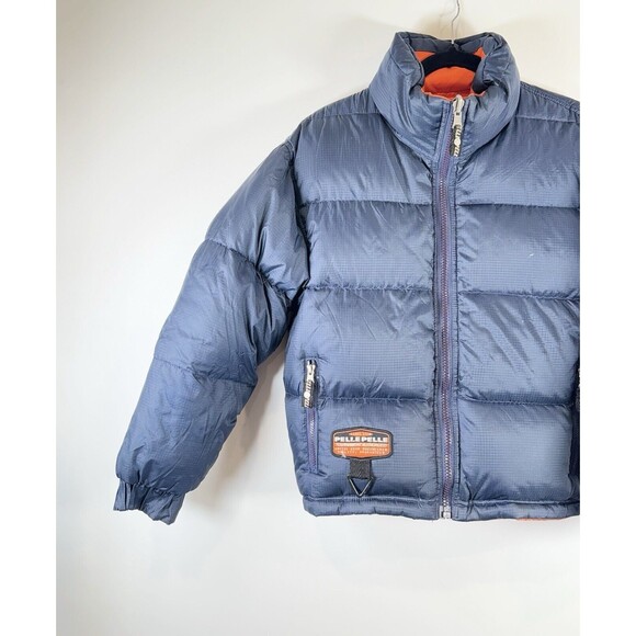 Reversible Down Jacket with Racing Patch by Mark Buchanan, 90s-00s Pelle Pelle - Picture 3 of 15